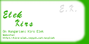 elek kirs business card